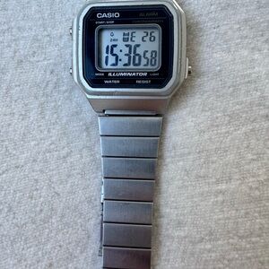 Casio Silver Chronograph Digital Watch